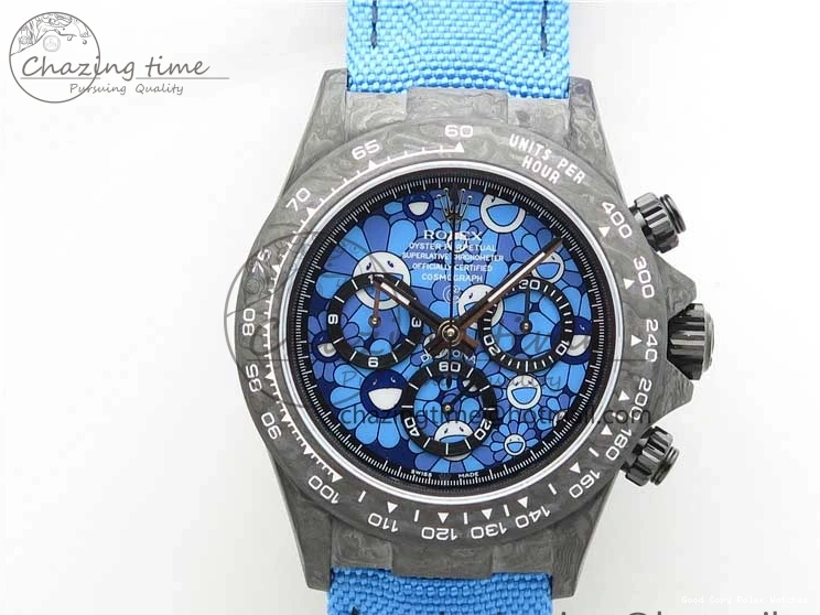 AAA Replica Watches on OMF DIW A Blue Dial Nylon 2844 Light Daytona Strap Blue Efficient Best Edition Light Carbon 0101